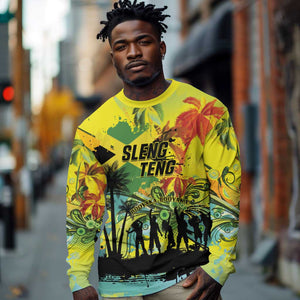Personalized Jamaica Sleng Teng Riddim Long Sleeve Shirt Booyaka Booyaka - African Pride