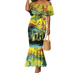 Personalized Jamaica Sleng Teng Riddim Mermaid Dress Booyaka Booyaka - African Pride