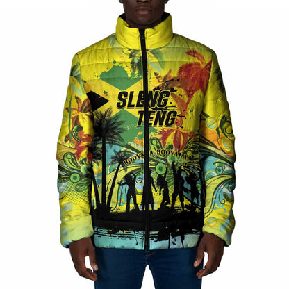 Personalized Jamaica Sleng Teng Riddim Padded Jacket Booyaka Booyaka