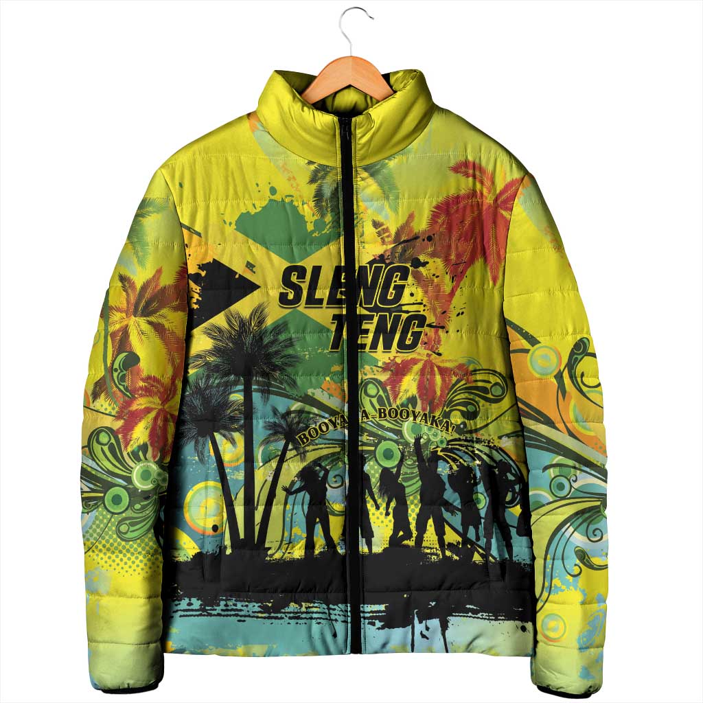 Personalized Jamaica Sleng Teng Riddim Padded Jacket Booyaka Booyaka