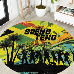 Jamaica Sleng Teng Riddim Round Carpet Booyaka Booyaka - African Pride