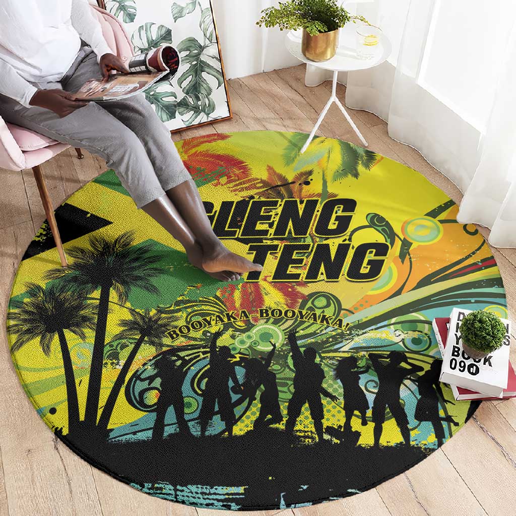 Jamaica Sleng Teng Riddim Round Carpet Booyaka Booyaka - African Pride