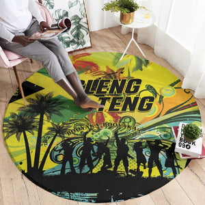 Jamaica Sleng Teng Riddim Round Carpet Booyaka Booyaka - African Pride