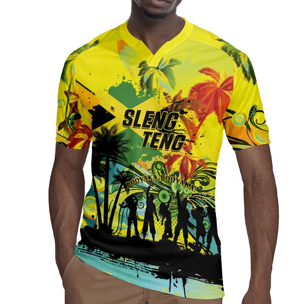 Personalized Jamaica Sleng Teng Riddim Rugby Jersey Booyaka Booyaka - African Pride