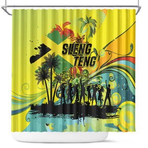 Jamaica Sleng Teng Riddim Shower Curtain Booyaka Booyaka - African Pride