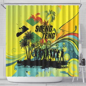 Jamaica Sleng Teng Riddim Shower Curtain Booyaka Booyaka - African Pride