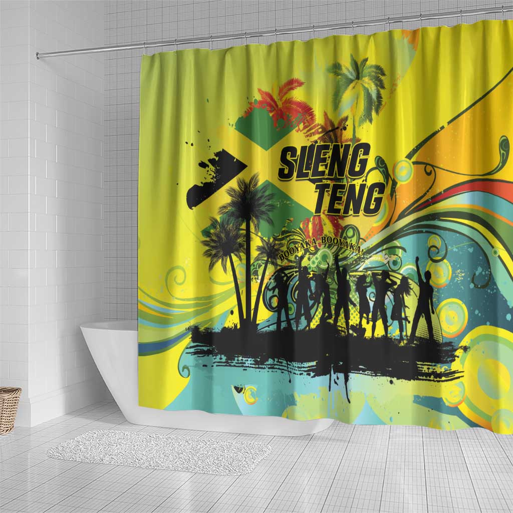 Jamaica Sleng Teng Riddim Shower Curtain Booyaka Booyaka - African Pride