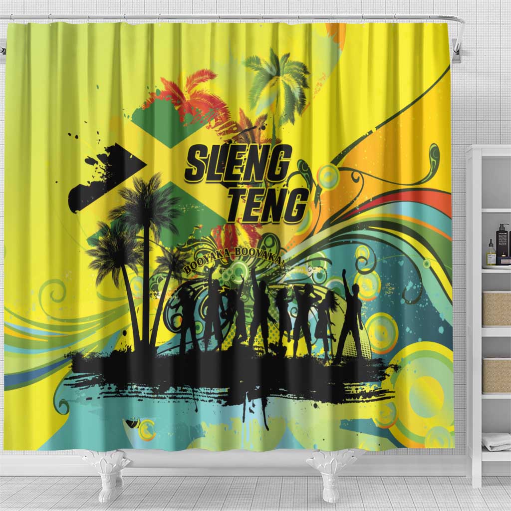 Jamaica Sleng Teng Riddim Shower Curtain Booyaka Booyaka - African Pride