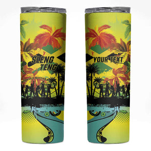 Personalized Jamaica Sleng Teng Riddim Skinny Tumbler Booyaka Booyaka - African Pride
