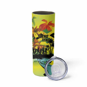 Personalized Jamaica Sleng Teng Riddim Skinny Tumbler Booyaka Booyaka - African Pride