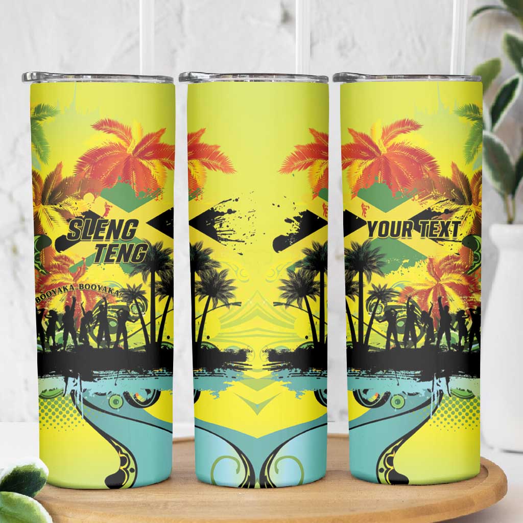 Personalized Jamaica Sleng Teng Riddim Skinny Tumbler Booyaka Booyaka - African Pride