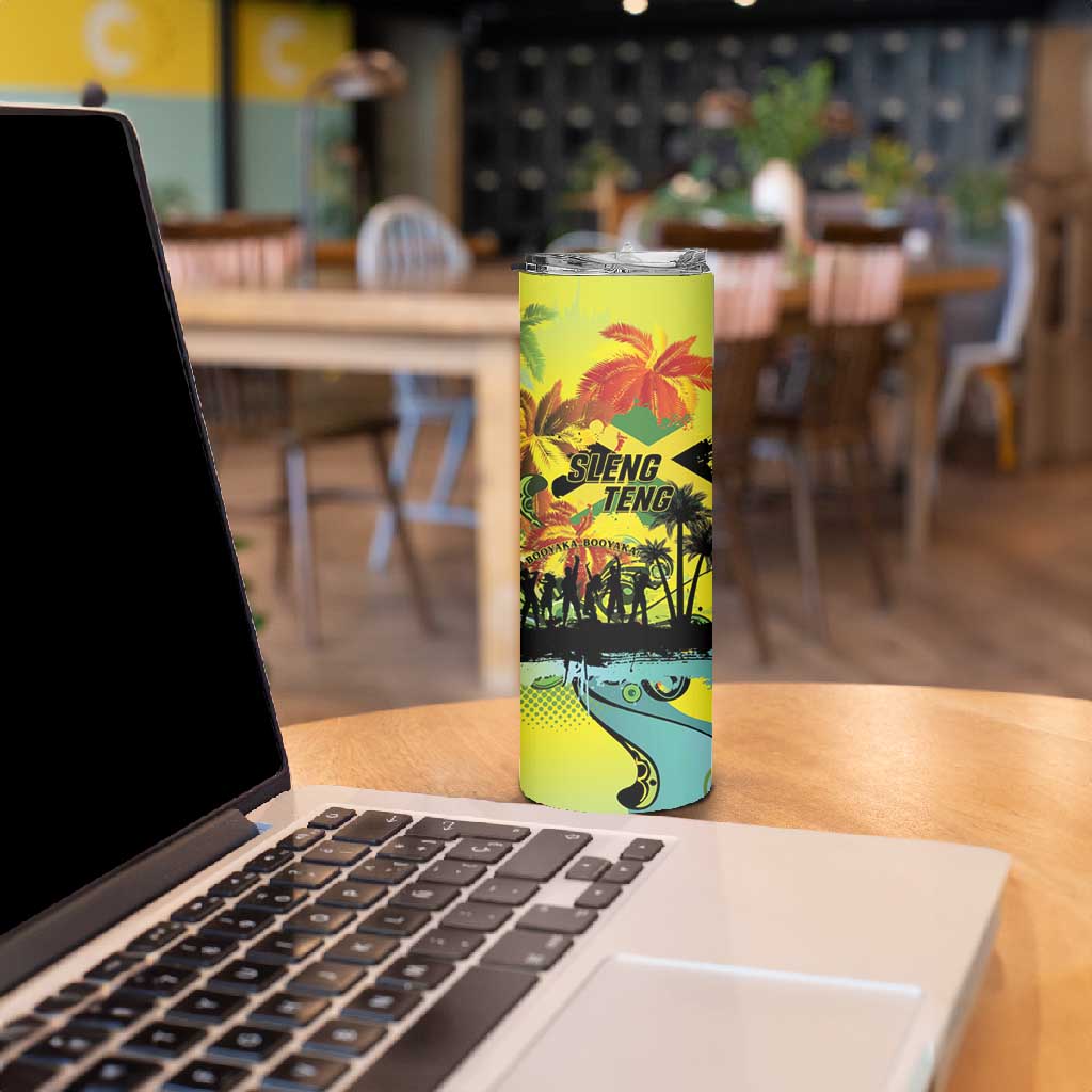 Personalized Jamaica Sleng Teng Riddim Skinny Tumbler Booyaka Booyaka - African Pride