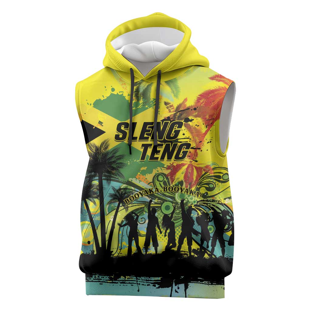 Personalized Jamaica Sleng Teng Riddim Sleeveless Hoodie Booyaka Booyaka - African Pride