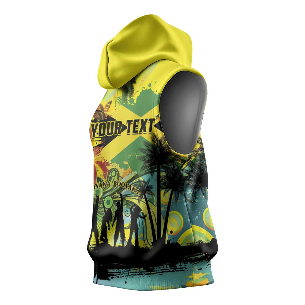 Personalized Jamaica Sleng Teng Riddim Sleeveless Hoodie Booyaka Booyaka - African Pride