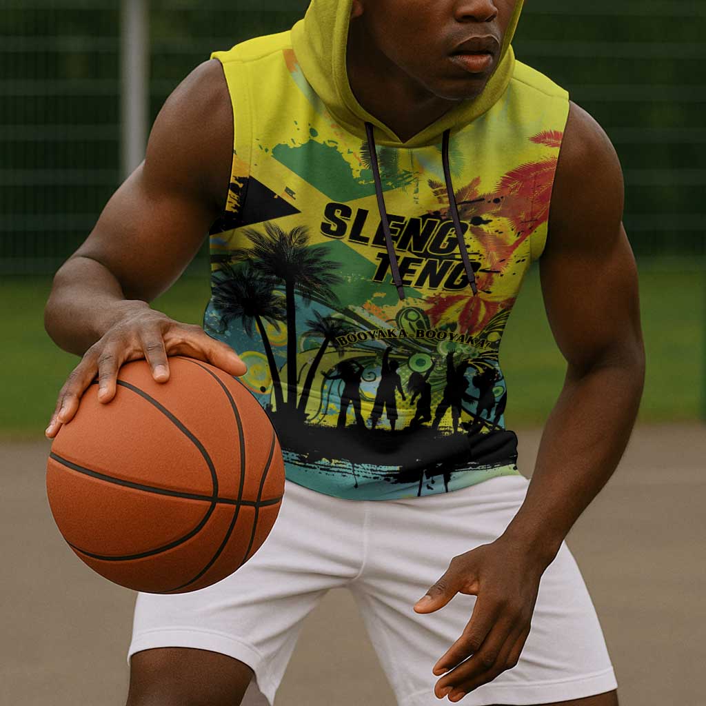 Personalized Jamaica Sleng Teng Riddim Sleeveless Hoodie Booyaka Booyaka - African Pride