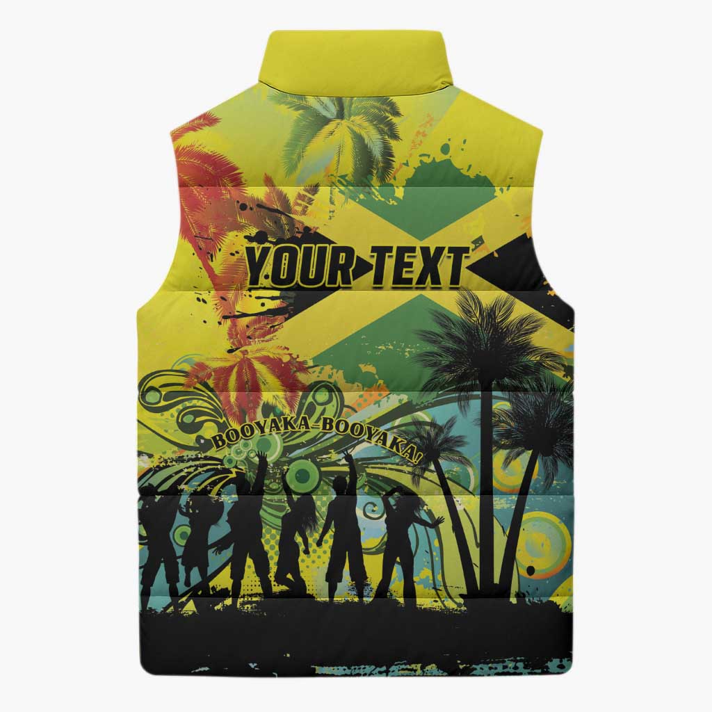 Personalized Jamaica Sleng Teng Riddim Sleeveless Puffer Jacket Booyaka Booyaka