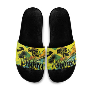 Jamaica Sleng Teng Riddim Slide Sandals Booyaka Booyaka