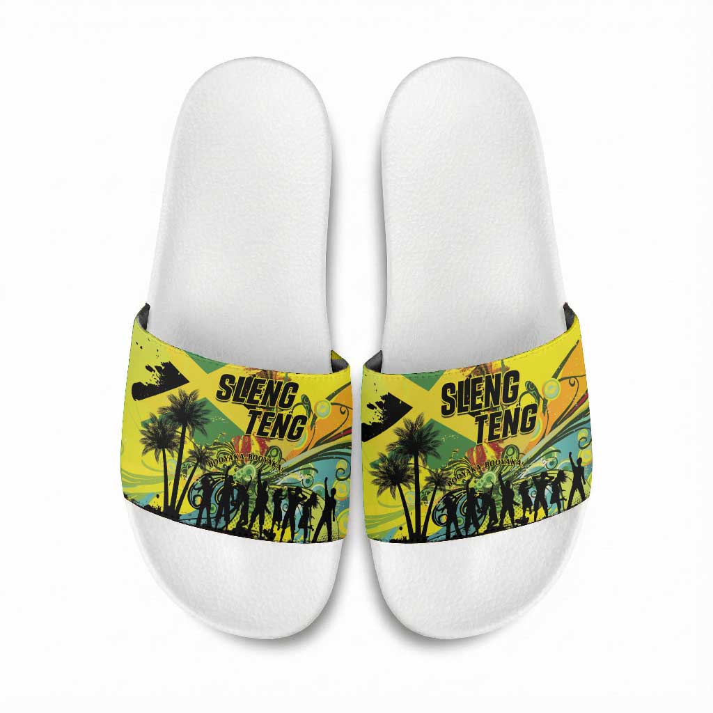 Jamaica Sleng Teng Riddim Slide Sandals Booyaka Booyaka