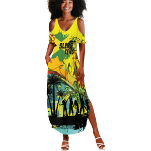 Personalized Jamaica Sleng Teng Riddim Summer Maxi Dress Booyaka Booyaka - African Pride