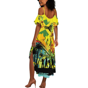 Personalized Jamaica Sleng Teng Riddim Summer Maxi Dress Booyaka Booyaka - African Pride