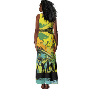 Personalized Jamaica Sleng Teng Riddim Tank Maxi Dress Booyaka Booyaka - African Pride