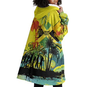 Personalized Jamaica Sleng Teng Riddim Wearable Blanket Hoodie Booyaka Booyaka - African Pride