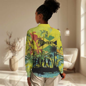Personalized Jamaica Sleng Teng Riddim Women Casual Shirt Booyaka Booyaka - African Pride