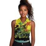 Personalized Jamaica Sleng Teng Riddim Women Sleeveless Polo Shirt Booyaka Booyaka - African Pride