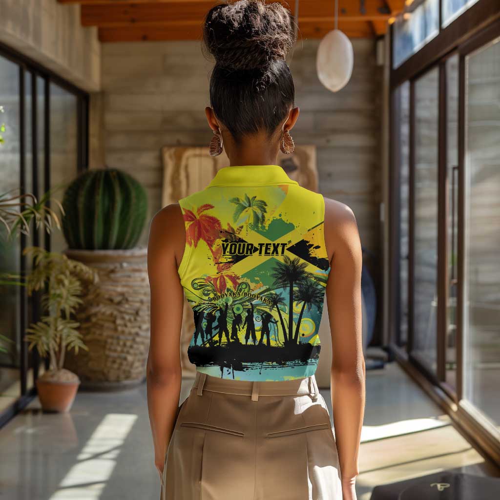 Personalized Jamaica Sleng Teng Riddim Women Sleeveless Polo Shirt Booyaka Booyaka - African Pride