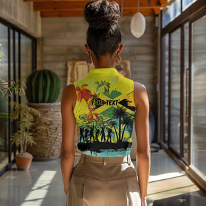 Personalized Jamaica Sleng Teng Riddim Women Sleeveless Polo Shirt Booyaka Booyaka - African Pride