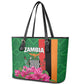 Icitungu ca Zambia Leather Tote Bag Africa Bougainvillea
