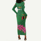 Personalized Icitungu ca Zambia Long Sleeve Bodycon Dress Africa Bougainvillea LT01