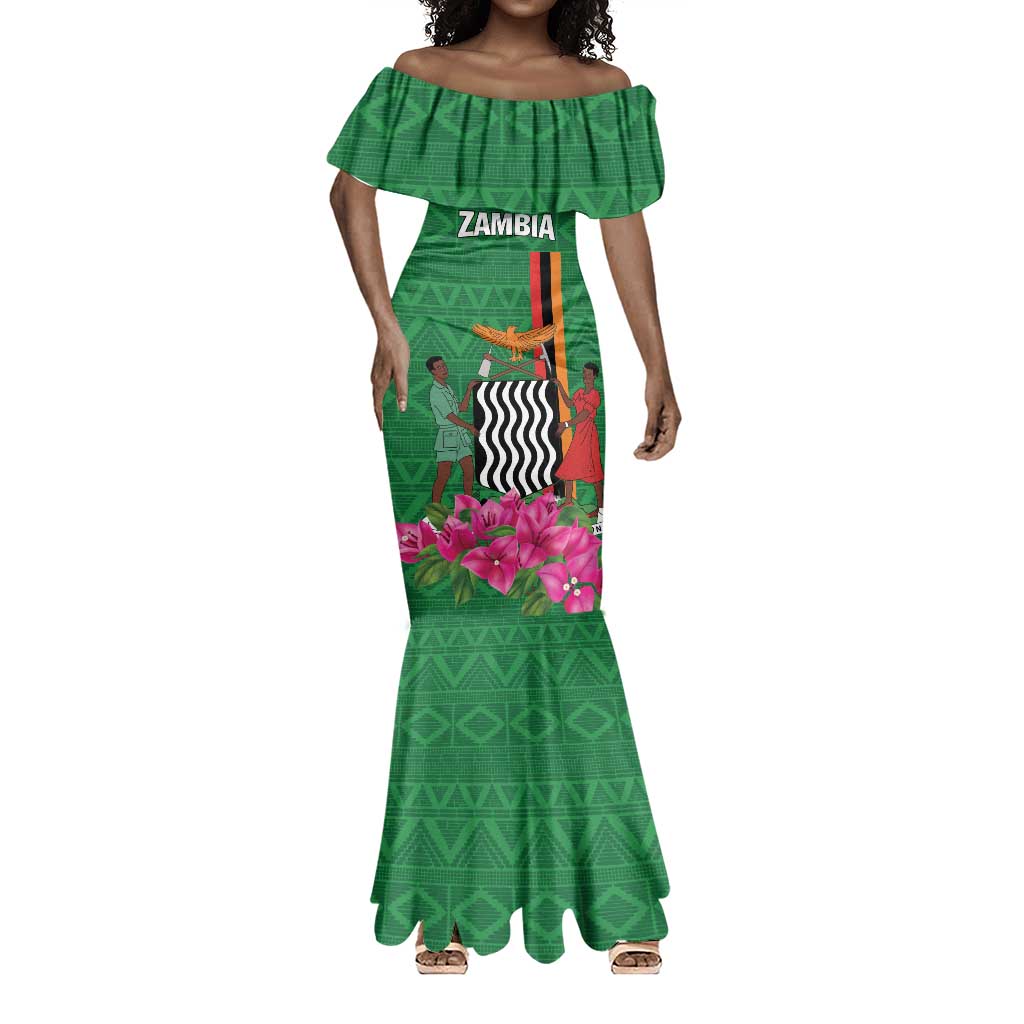 Personalized Icitungu ca Zambia Mermaid Dress Africa Bougainvillea