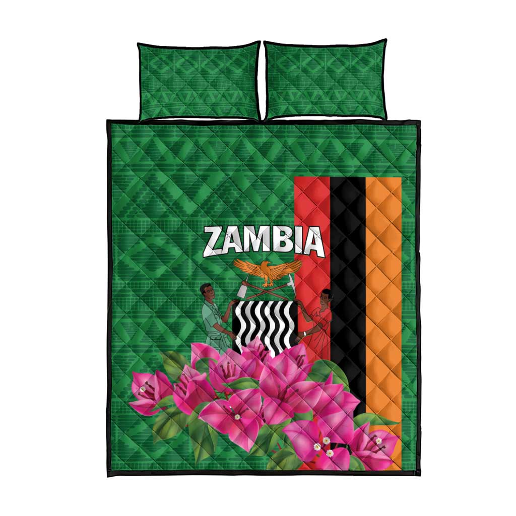 Icitungu ca Zambia Quilt Bed Set Africa Bougainvillea