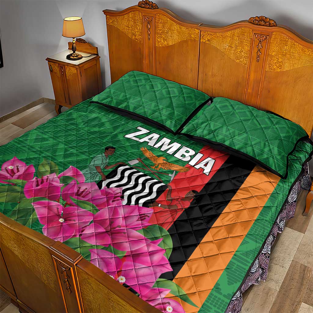Icitungu ca Zambia Quilt Bed Set Africa Bougainvillea