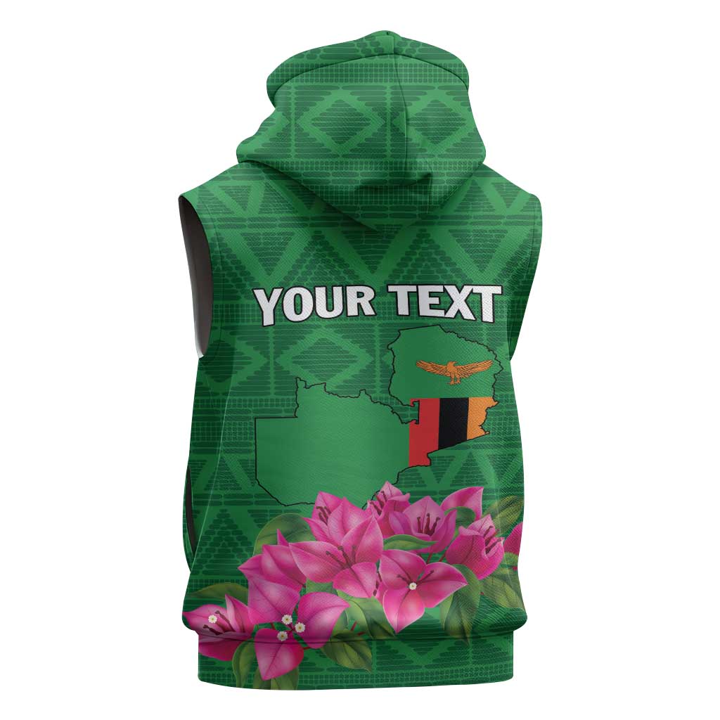 Personalized Icitungu ca Zambia Sleeveless Hoodie Africa Bougainvillea - African Pride