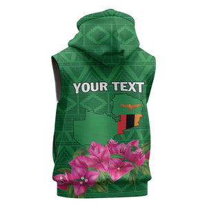 Personalized Icitungu ca Zambia Sleeveless Hoodie Africa Bougainvillea - African Pride