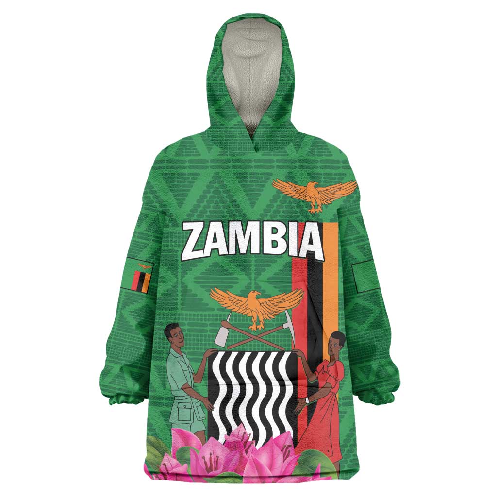 Personalized Icitungu ca Zambia Wearable Blanket Hoodie Africa Bougainvillea