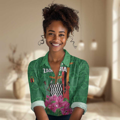 Personalized Icitungu ca Zambia Women Casual Shirt Africa Bougainvillea LT01