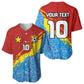 Custom DR Congo Leopards Football Baseball Jersey Abstract Leopard Pattern With National Colors And Crest