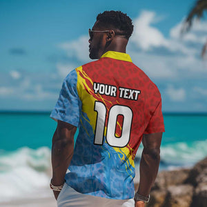 Custom DR Congo Leopards Football Hawaiian Shirt Abstract Leopard Pattern With National Colors And Crest