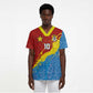 Custom DR Congo Leopards Football Scrub Top Abstract Leopard Pattern With National Colors And Crest