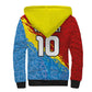 Custom DR Congo Leopards Football Sherpa Hoodie Abstract Leopard Pattern With National Colors And Crest