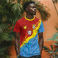 Custom DR Congo Leopards Football T shirt Abstract Leopard Pattern With National Colors And Crest