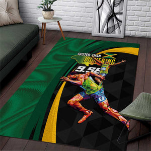 Proud of Jamaican Area Rug Faster Than Lightning-9.58 Seconds - African Pride