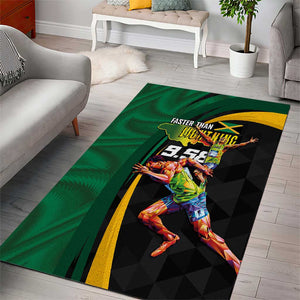 Proud of Jamaican Area Rug Faster Than Lightning-9.58 Seconds - African Pride