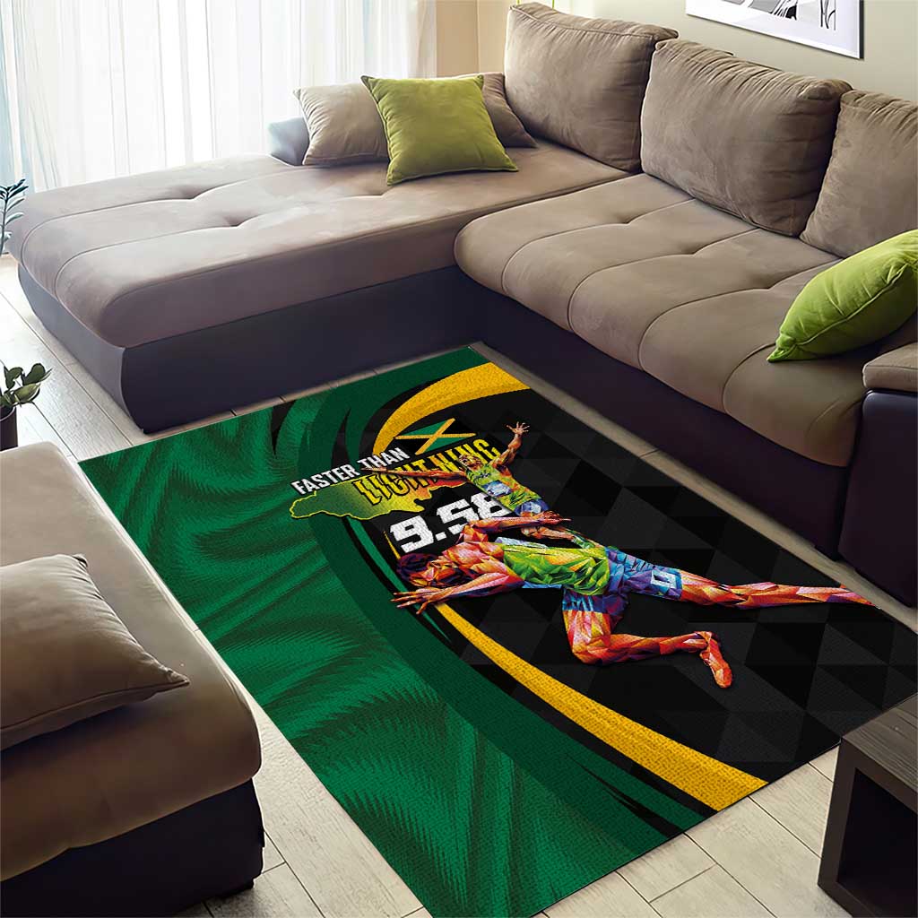 Proud of Jamaican Area Rug Faster Than Lightning-9.58 Seconds - African Pride