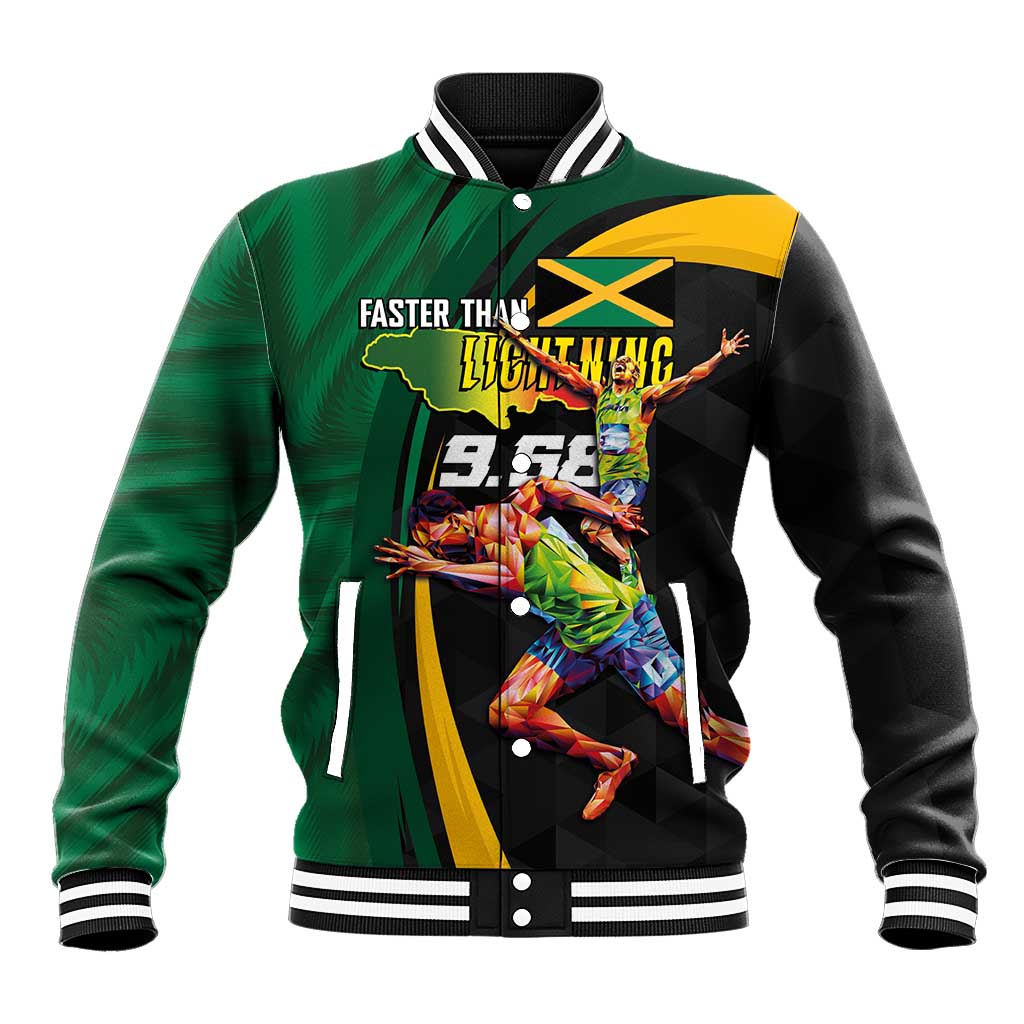 Proud of Jamaican Baseball Jacket Faster Than Lightning-9.58 Seconds - African Pride