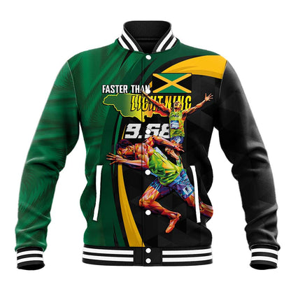 Proud of Jamaican Baseball Jacket Faster Than Lightning-9.58 Seconds - African Pride