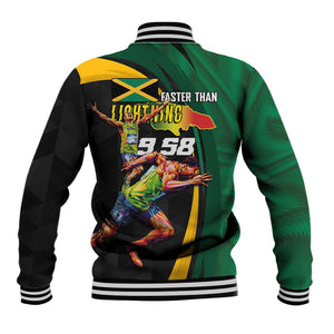 Proud of Jamaican Baseball Jacket Faster Than Lightning-9.58 Seconds - African Pride